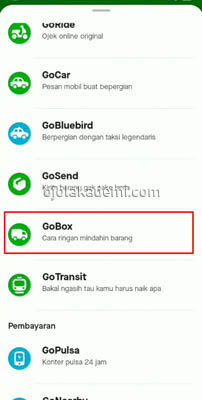Cara Pesan GoBox di Aplikasi Gojek